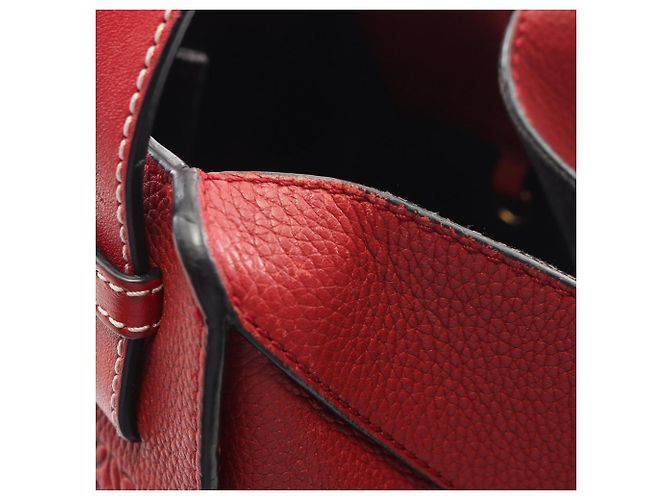 Bolso de mano Loewe Hammock Small 2-Way de piel Roja - vista 11