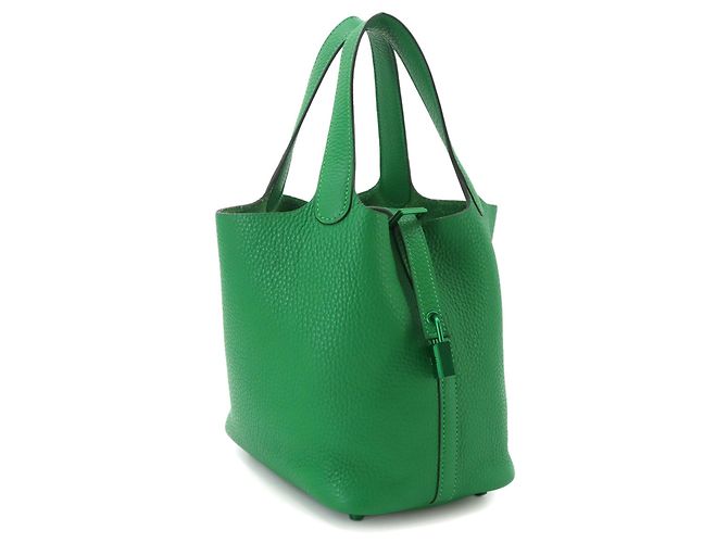Hermès Piko Hermes Picotin Lock PM Monochrome Handtasche Grün - Ansicht 3