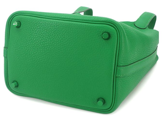 Hermès Piko Hermes Picotin Lock PM Monochrome Handtasche Grün - Ansicht 4