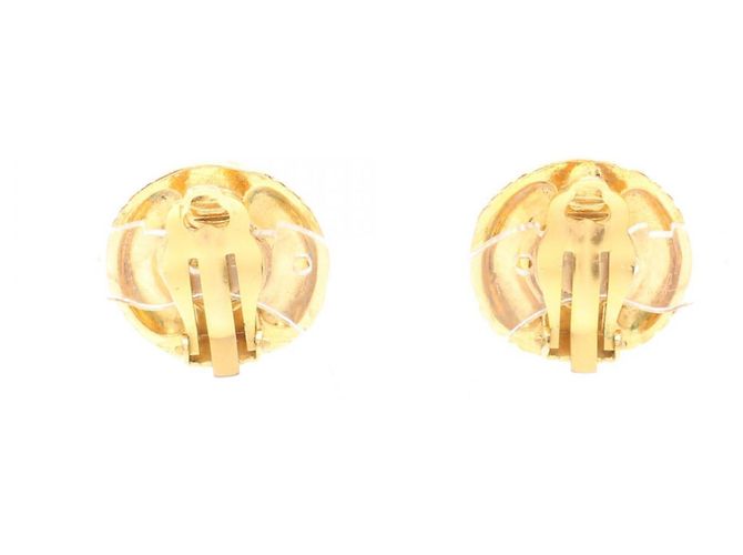 Orecchini a clip Chanel placcati oro con perle finte Bianco D'oro - vista 2