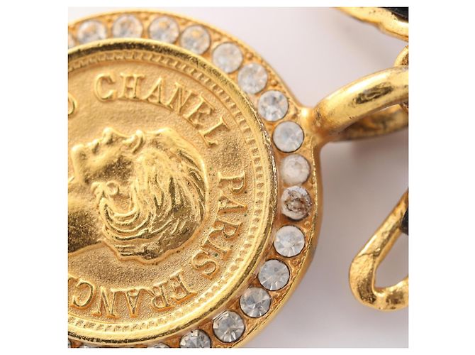 Choker Chanel Ribbon Coin Nero D'oro - vista 11