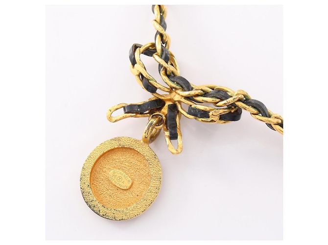 Choker Chanel Ribbon Coin Nero D'oro - vista 2