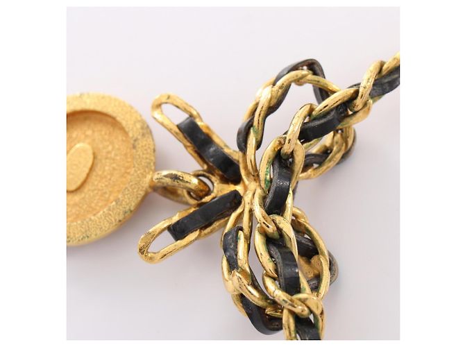 Choker Chanel Ribbon Coin Nero D'oro - vista 7