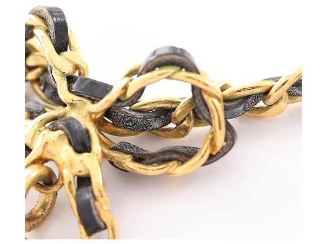 Choker Chanel Ribbon Coin Nero D'oro - vista 9