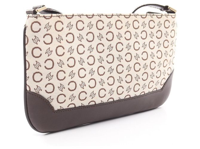 Céline Celine C Macadam Schultertasche Braun Weiß - Ansicht 2