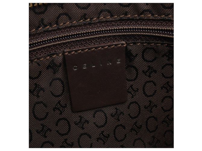 Céline Celine C Macadam Schultertasche Braun Weiß - Ansicht 4