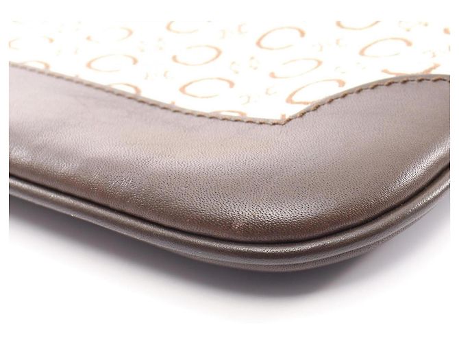 Céline Celine C Macadam Schultertasche Braun Weiß - view 8
