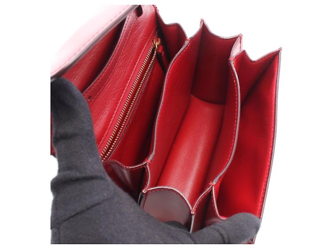 Céline Borsa a mano in pelle Celine Classic Box Small Rosso - vista 3