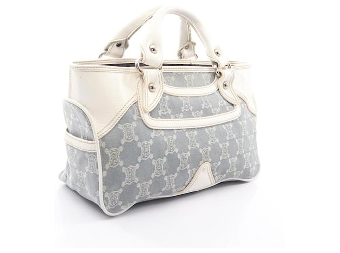 Céline Borsa Celine Boogie Bag Paris Macadam Bianco Blu - vista 2