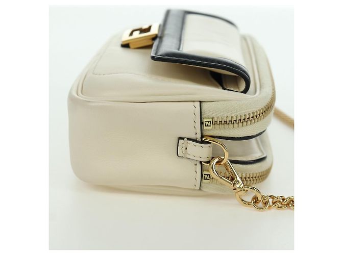 Fendi Easy 2 Baguette Mini Leder Tasche Beige - Ansicht 4