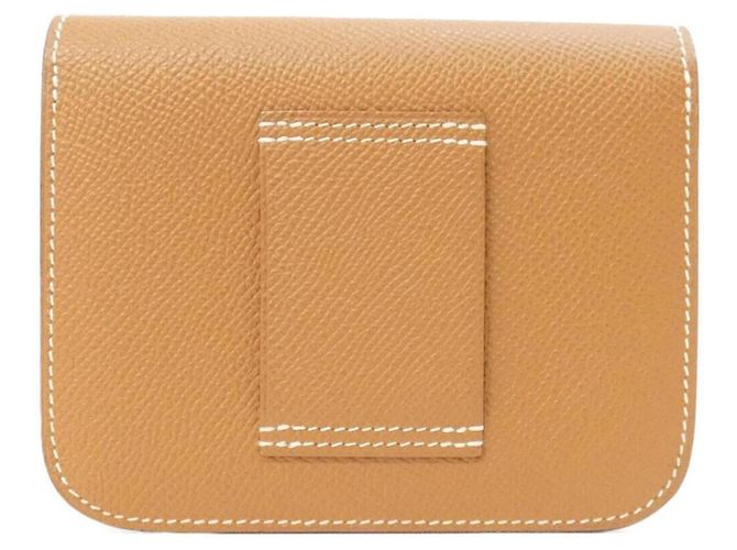 Hermès Carteira dobrável fina Hermes Constance Dourado - vista 2