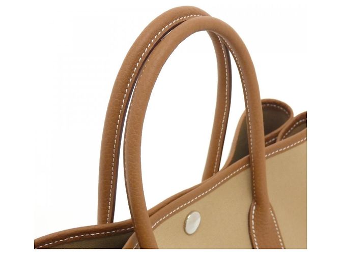 Hermès Borsa Hermes Garden Party Beige D'oro - vista 3