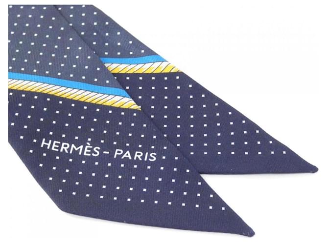 Hermès Twilly Schal LES VOITURES A TRANSFORMATION Hermes Blau - Ansicht 2