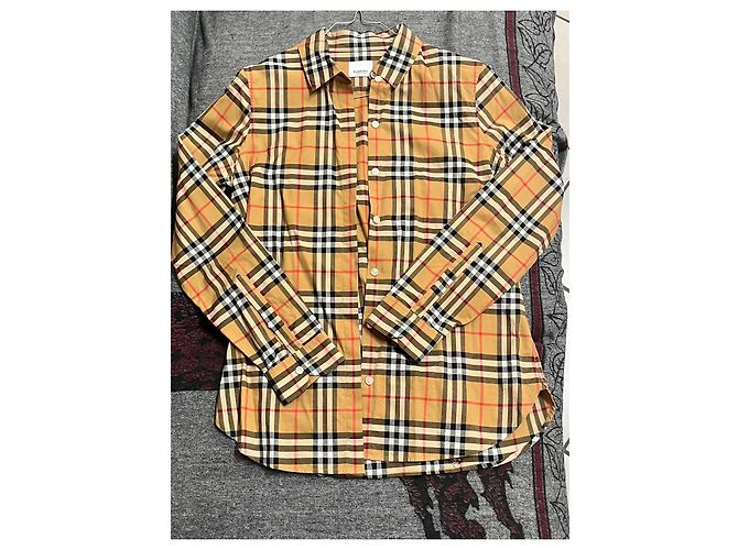Camisa de algodón con estampado Haymarket Check Burberry Castaño Negro Blanco Roja Beige - vista 2