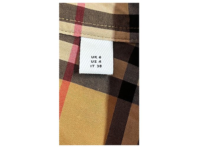Camisa de algodón con estampado Haymarket Check Burberry Castaño Negro Blanco Roja Beige - vista 4