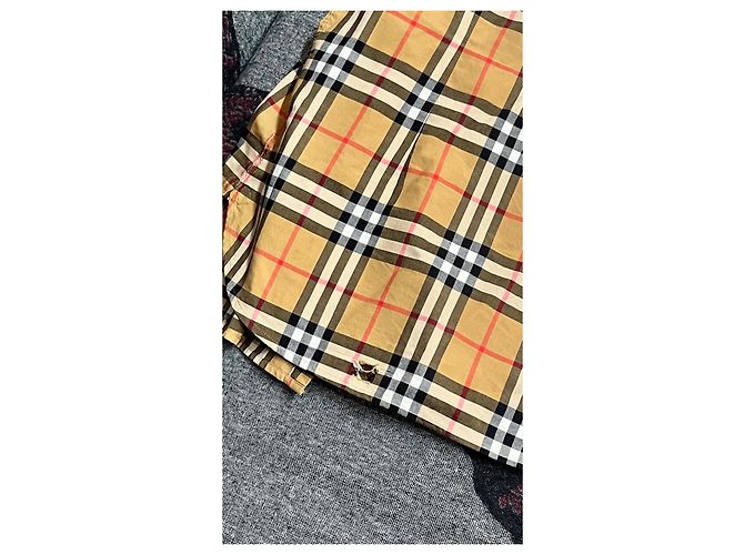 Camisa de algodón con estampado Haymarket Check Burberry Castaño Negro Blanco Roja Beige - vista 9