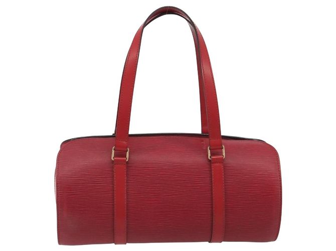 Louis Vuitton Soufflot in pelle Epi Rosso - vista 2