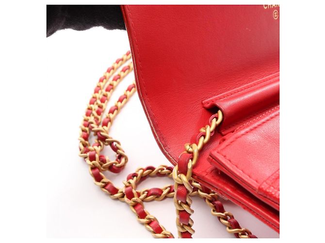 Chanel CC Filigree Matelassé Schultertasche Rot - Ansicht 13