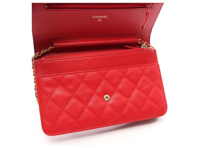Chanel CC Filigree Matelassé Schultertasche Rot - Ansicht 15