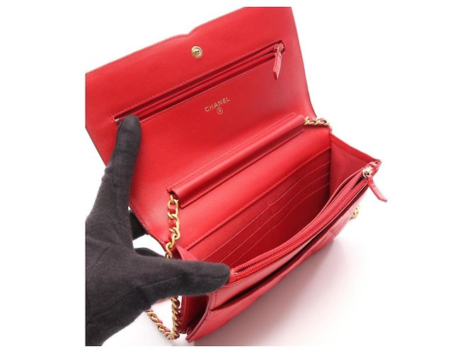 Chanel CC Filigree Matelassé Schultertasche Rot - Ansicht 3