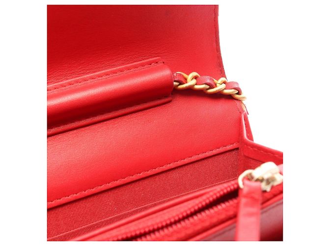 Chanel CC Filigree Matelassé Schultertasche Rot - Ansicht 8