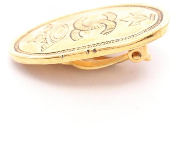 Orecchini Chanel Coco Mark Oval Plate D'oro - vista 5