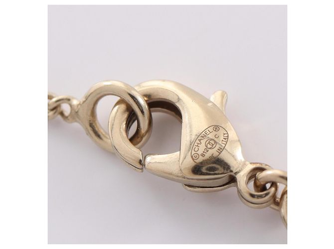 Collar Chanel Coco Mark Swing Blanco Dorado - vista 3