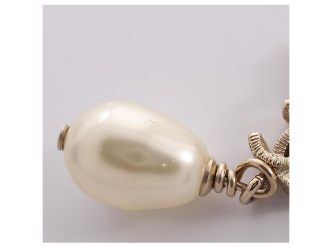 Collar Chanel Coco Mark Swing Blanco Dorado - vista 5