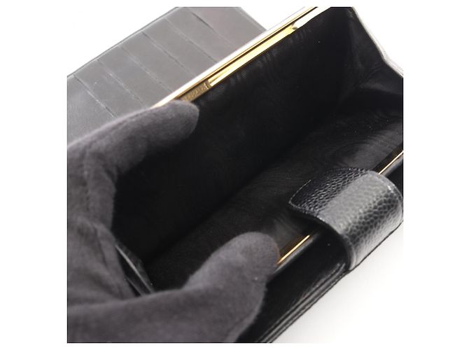 Chanel Coco Mark Bi-Fold Long Wallet Schwarz - Ansicht 8