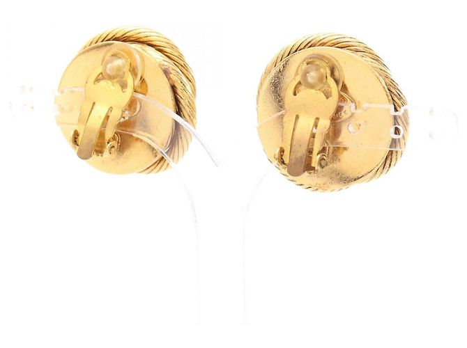 Chanel Twist Frame Ohrringe Weiß Golden - Ansicht 2
