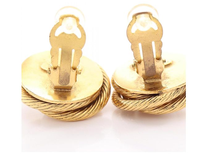 Chanel Twist Frame Ohrringe Weiß Golden - Ansicht 6