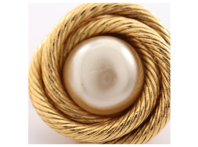 Chanel Twist Frame Ohrringe Weiß Golden - Ansicht 7