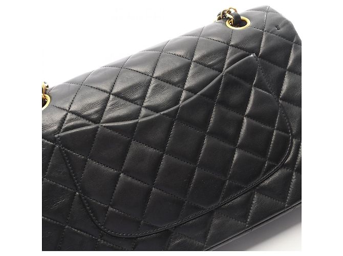 Borsa a Spalla Chanel Matelassé Double Flap Nero - vista 11