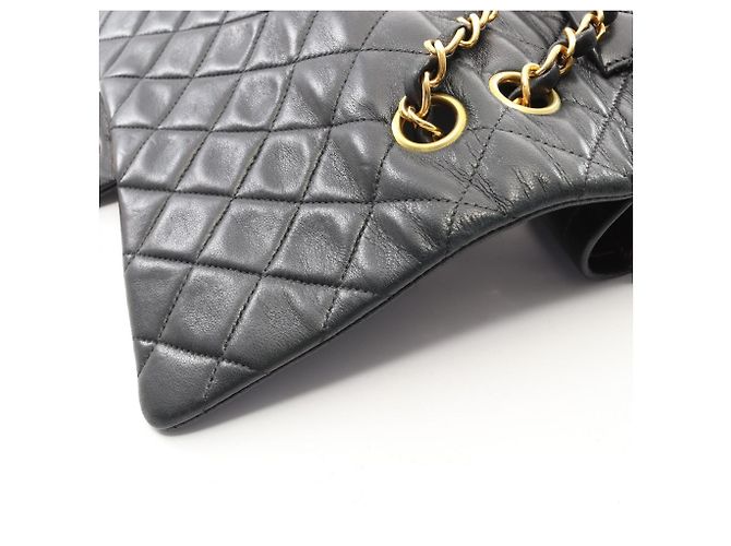 Borsa a Spalla Chanel Matelassé Double Flap Nero - vista 12