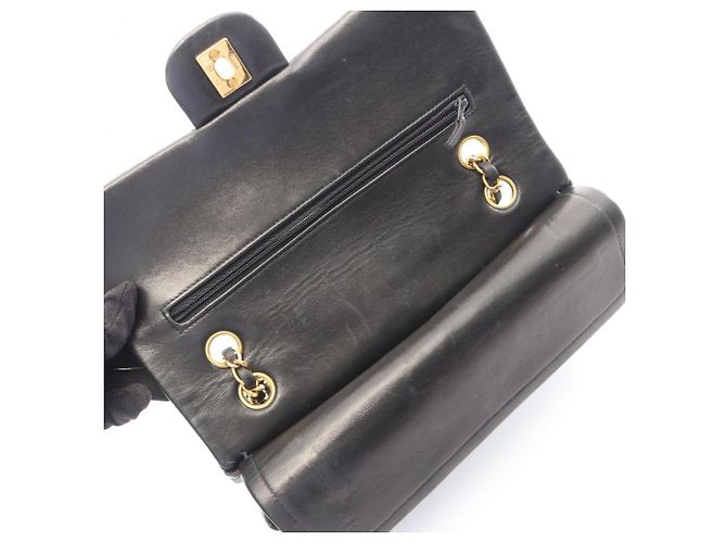 Borsa a Spalla Chanel Matelassé Double Flap Nero - vista 7