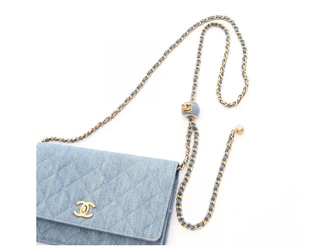 Borsa a Spalla Chanel Matelassé Denim Blu - vista 11
