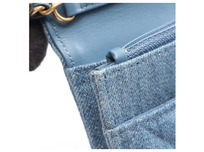 Borsa a Spalla Chanel Matelassé Denim Blu - vista 6