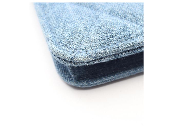 Borsa a Spalla Chanel Matelassé Denim Blu - vista 7