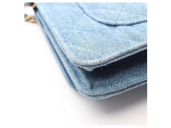 Borsa a Spalla Chanel Matelassé Denim Blu - vista 8