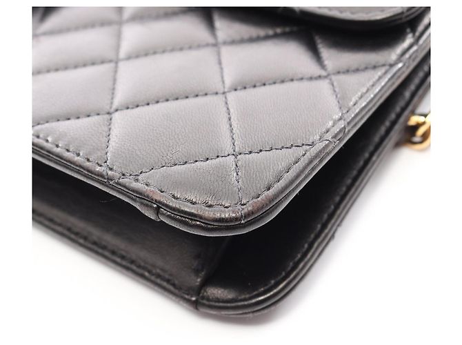 Borsa a Spalla Chanel Matelassé Single Flap Nero - vista 11