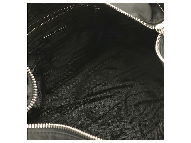 Borsa a tracolla Prada in nylon e pelle con triangolo Nero - vista 8