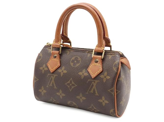 Pochette borsa Louis Vuitton Monogram Mini Speedy Marrone - vista 3