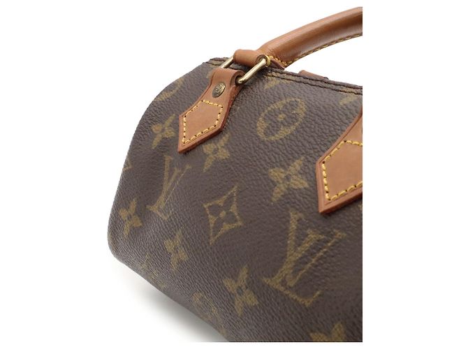 Pochette borsa Louis Vuitton Monogram Mini Speedy Marrone - vista 7