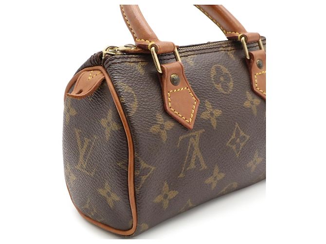 Pochette borsa Louis Vuitton Monogram Mini Speedy Marrone - vista 8