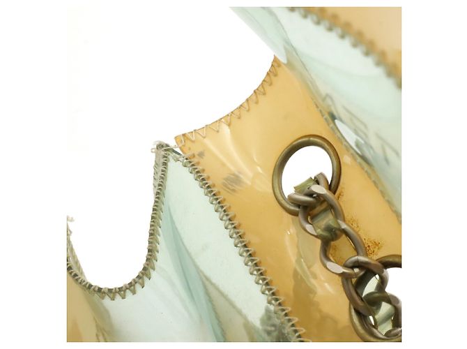 Chanel Chocolate Bar Coco Mark Chain Schultertasche Beige Hellblau - Ansicht 9