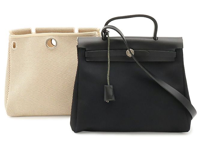 Hermès Borsa a mano in pelle Hermes Her Bag PM Nero - vista 2