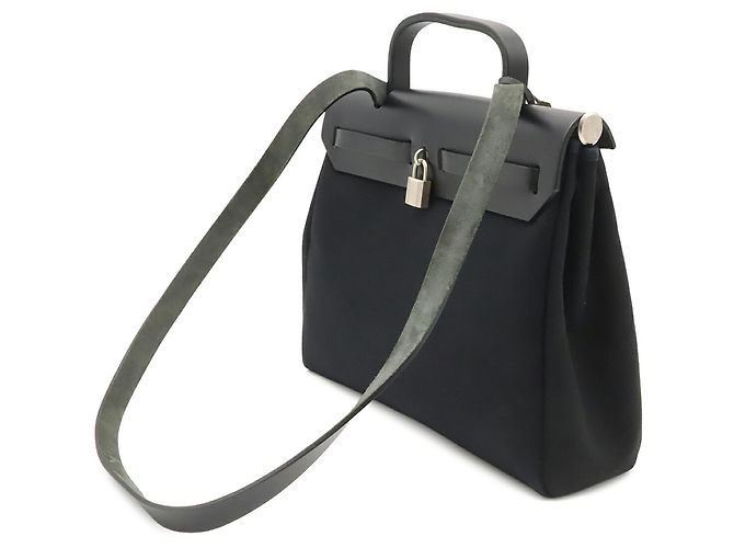 Hermès Borsa a mano in pelle Hermes Her Bag PM Nero - vista 3