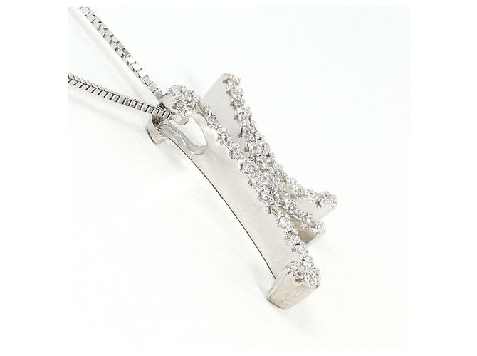 Autre Marque 18K Weißgoldkette mit Diamant Golden - Ansicht 2