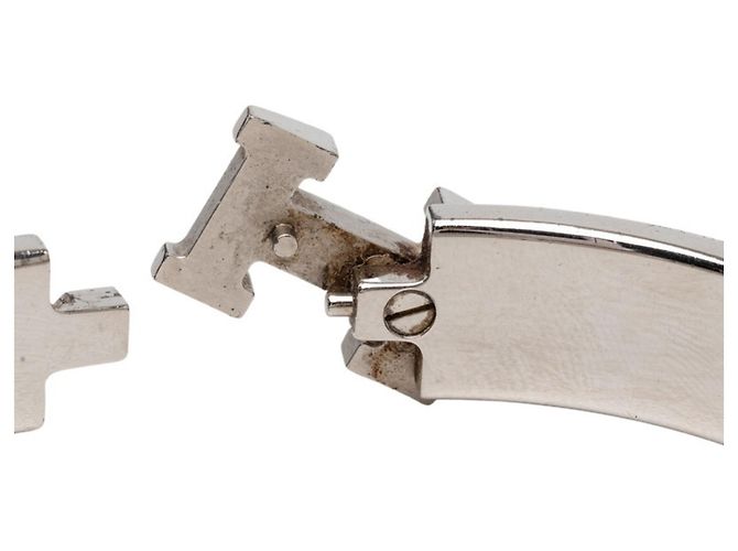 Bracciale Click H GM Hermès in argento e bianco - vista 4