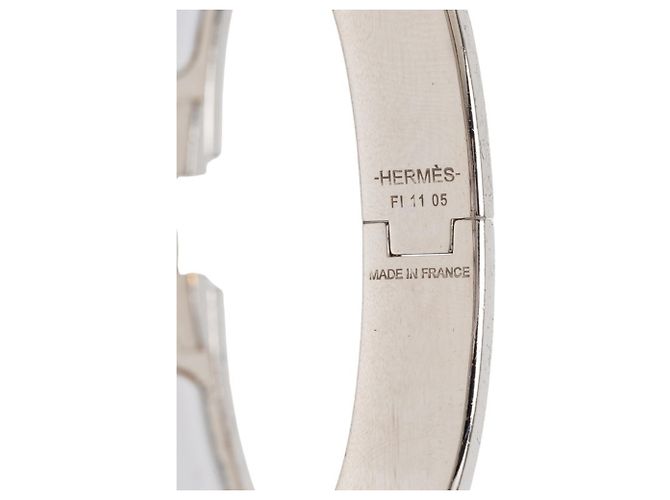 Bracciale Click H GM Hermès in argento e bianco - vista 5